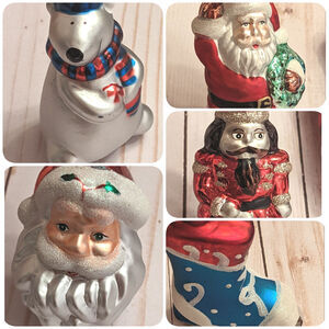 G&D Glass Christmas Ornaments Santa/Bear/Nutcracker